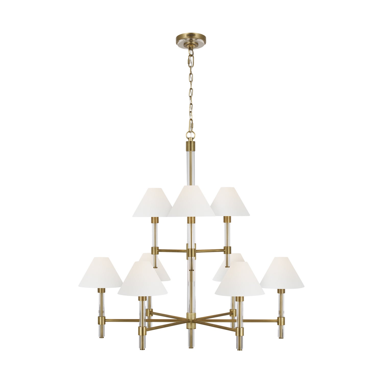 Visual Comfort Studio - LC1069TWB - Nine Light Chandelier - Robert - Time Worn Brass