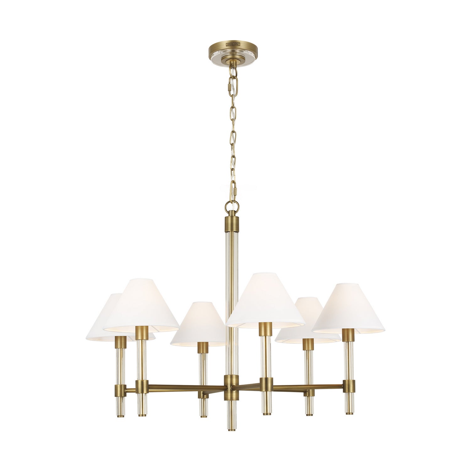 Visual Comfort Studio - LC1076TWB - Six Light Chandelier - Robert - Time Worn Brass