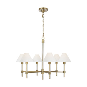 Visual Comfort Studio - LC1076TWB - Six Light Chandelier - Robert - Time Worn Brass