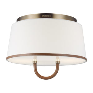 Visual Comfort Studio - LF1002TWB - Two Light Flush Mount - Katie - Time Worn Brass