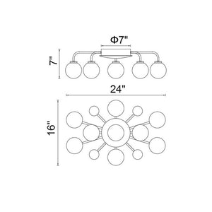 CWI Lighting - 1125C24-9-268 - LED Flush Mount - Element - Sun Gold