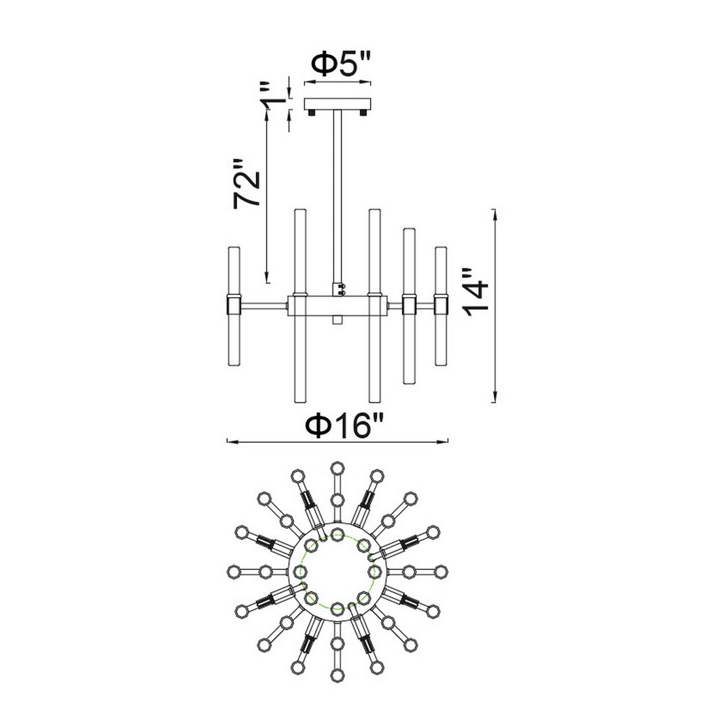 CWI Lighting - 1137P16-8-613 - Eight Light Chandelier - Miroir - Polished Nickel