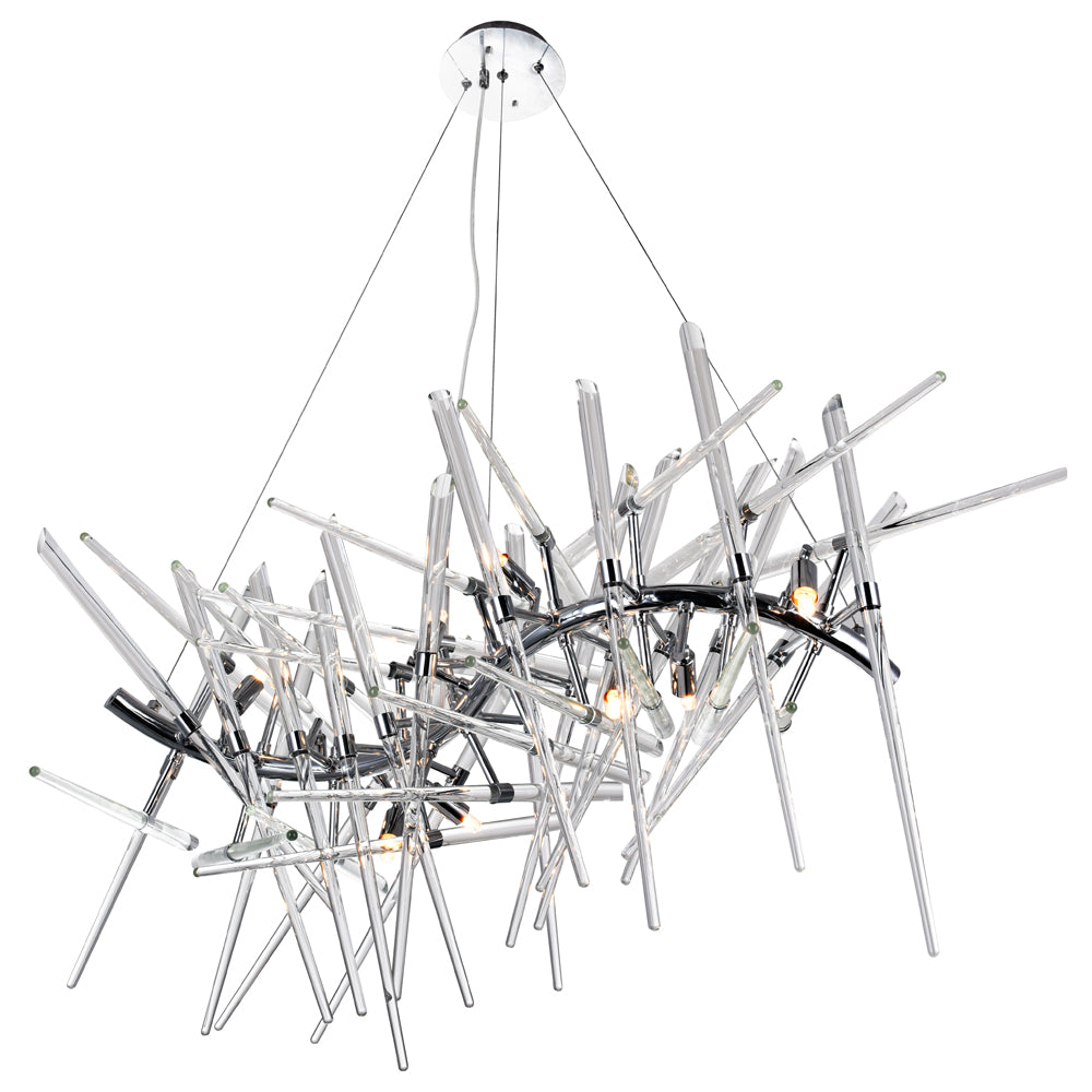 CWI Lighting - 1154P39-10-601 - Ten Light Chandelier - Icicle - Chrome