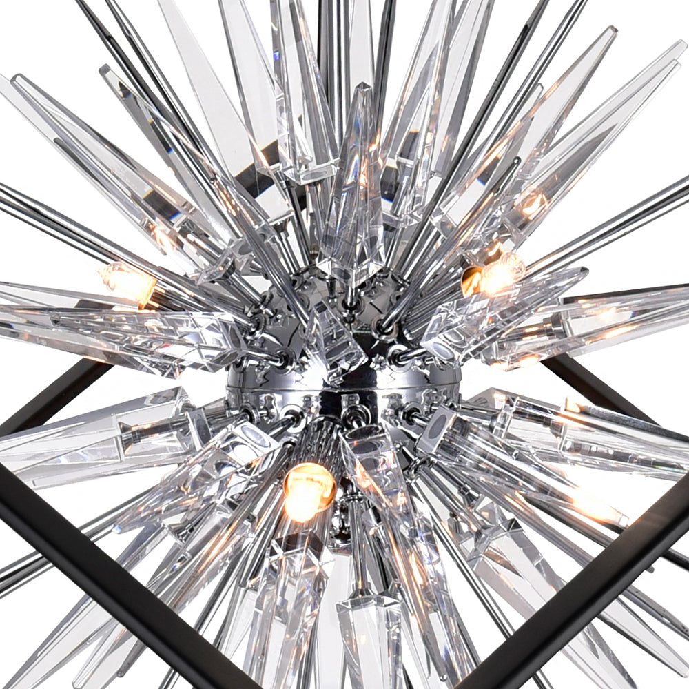 CWI Lighting - 1178P22-6-601 - Six Light Chandelier - Starburst - Chrome & Black