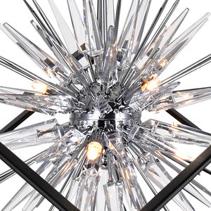 CWI Lighting - 1178P22-6-601 - Six Light Chandelier - Starburst - Chrome & Black