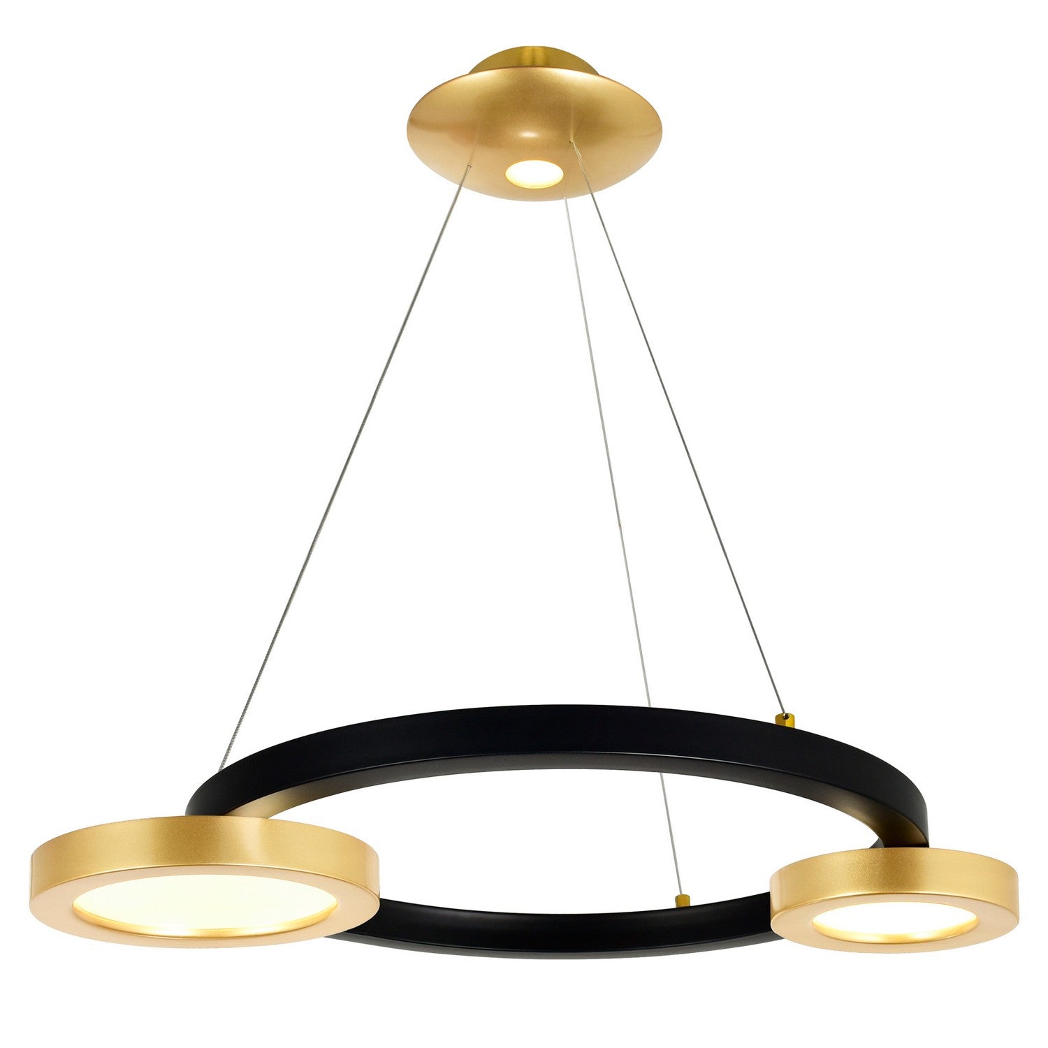 CWI Lighting - 1215P20-2-625 - LED Chandelier - Deux Lunes - Sun Gold & Black