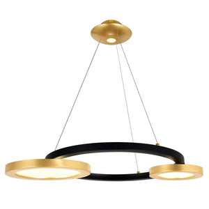 CWI Lighting - 1215P29-2-625 - LED Chandelier - Deux Lunes - Sun Gold & Black