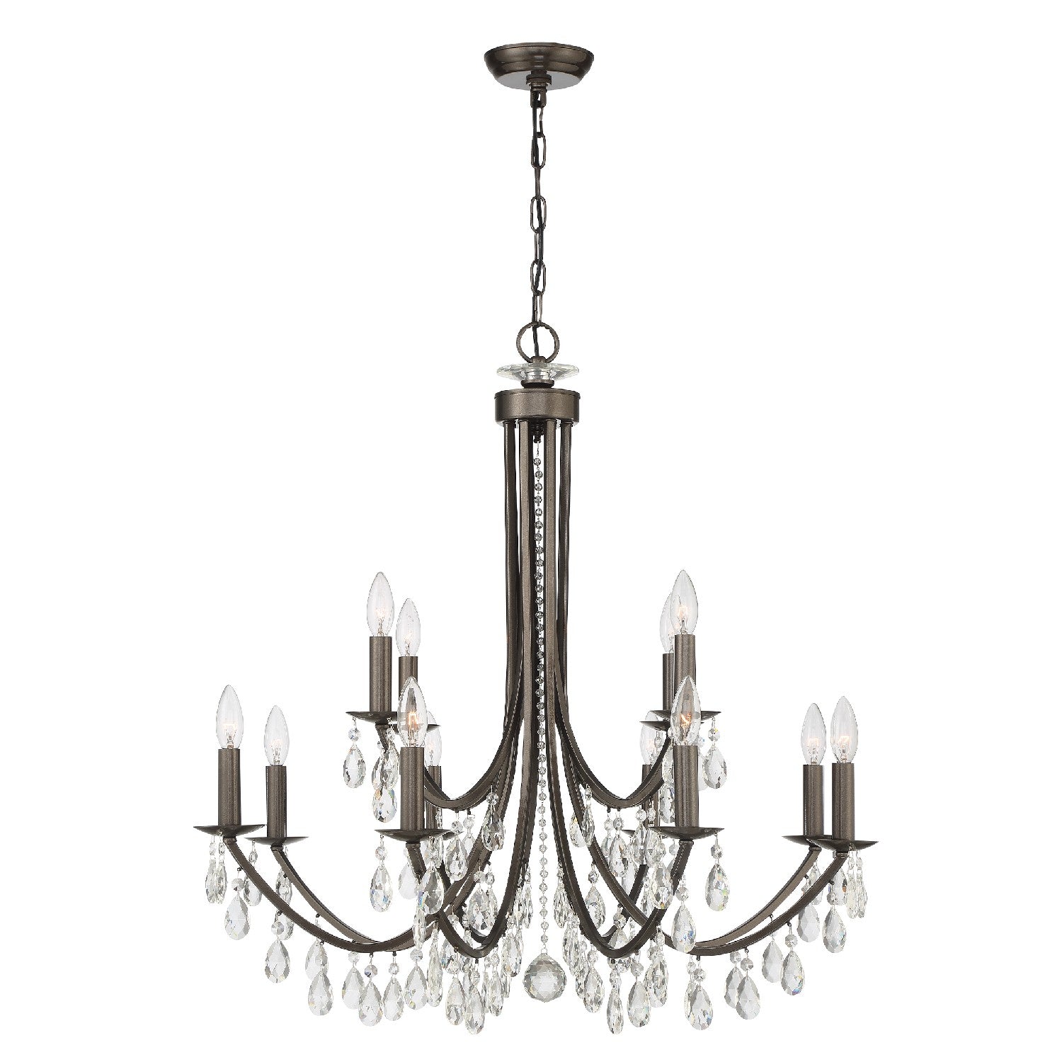 Crystorama - 8829-VZ-CL-MWP - 12 Light Chandelier - Bridgehampton - Vibrant Bronze