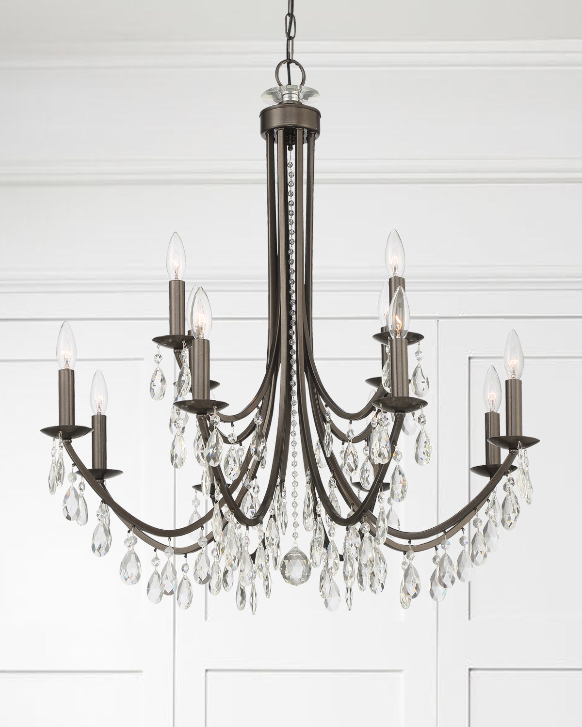 Crystorama - 8829-VZ-CL-MWP - 12 Light Chandelier - Bridgehampton - Vibrant Bronze