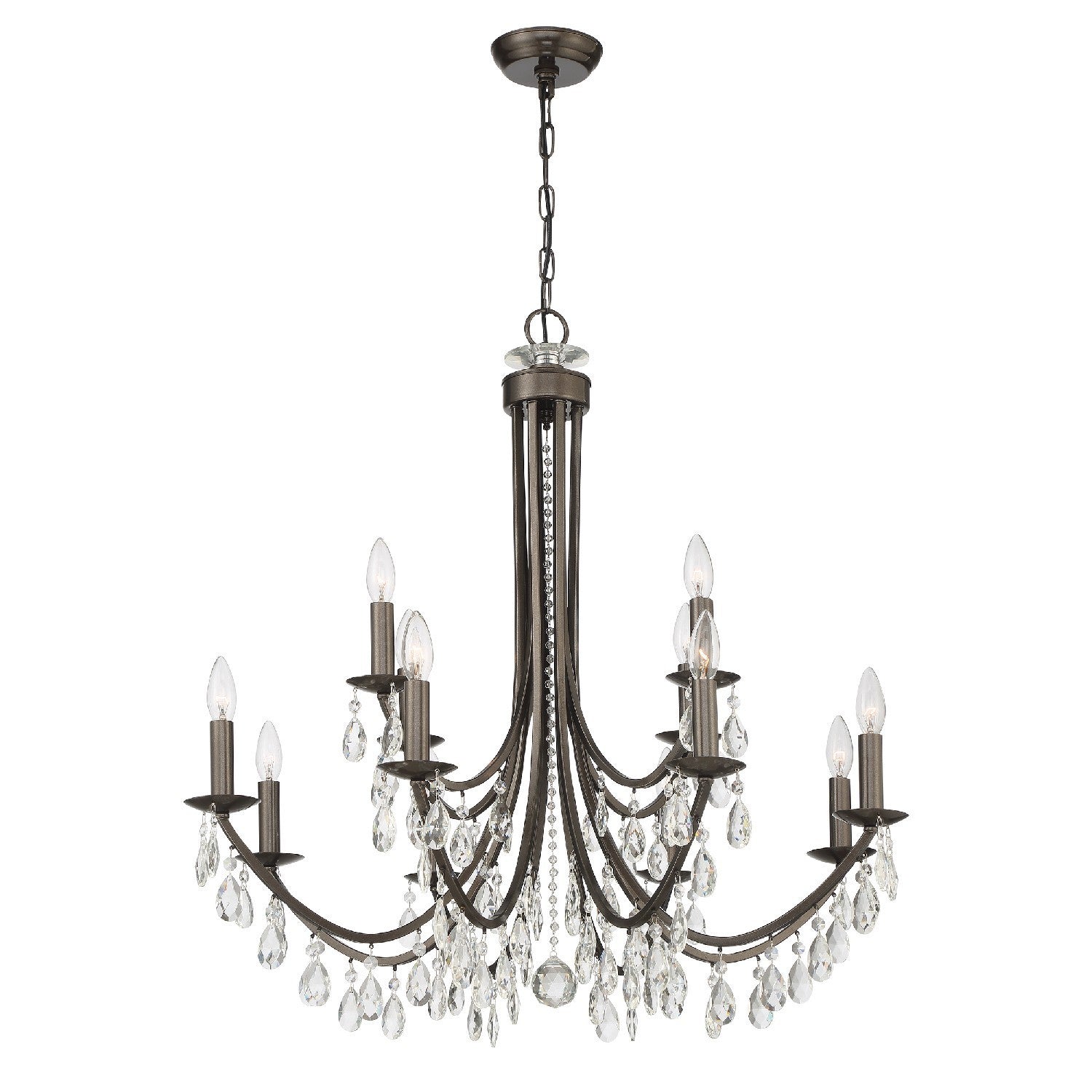 Crystorama - 8829-VZ-CL-MWP - 12 Light Chandelier - Bridgehampton - Vibrant Bronze