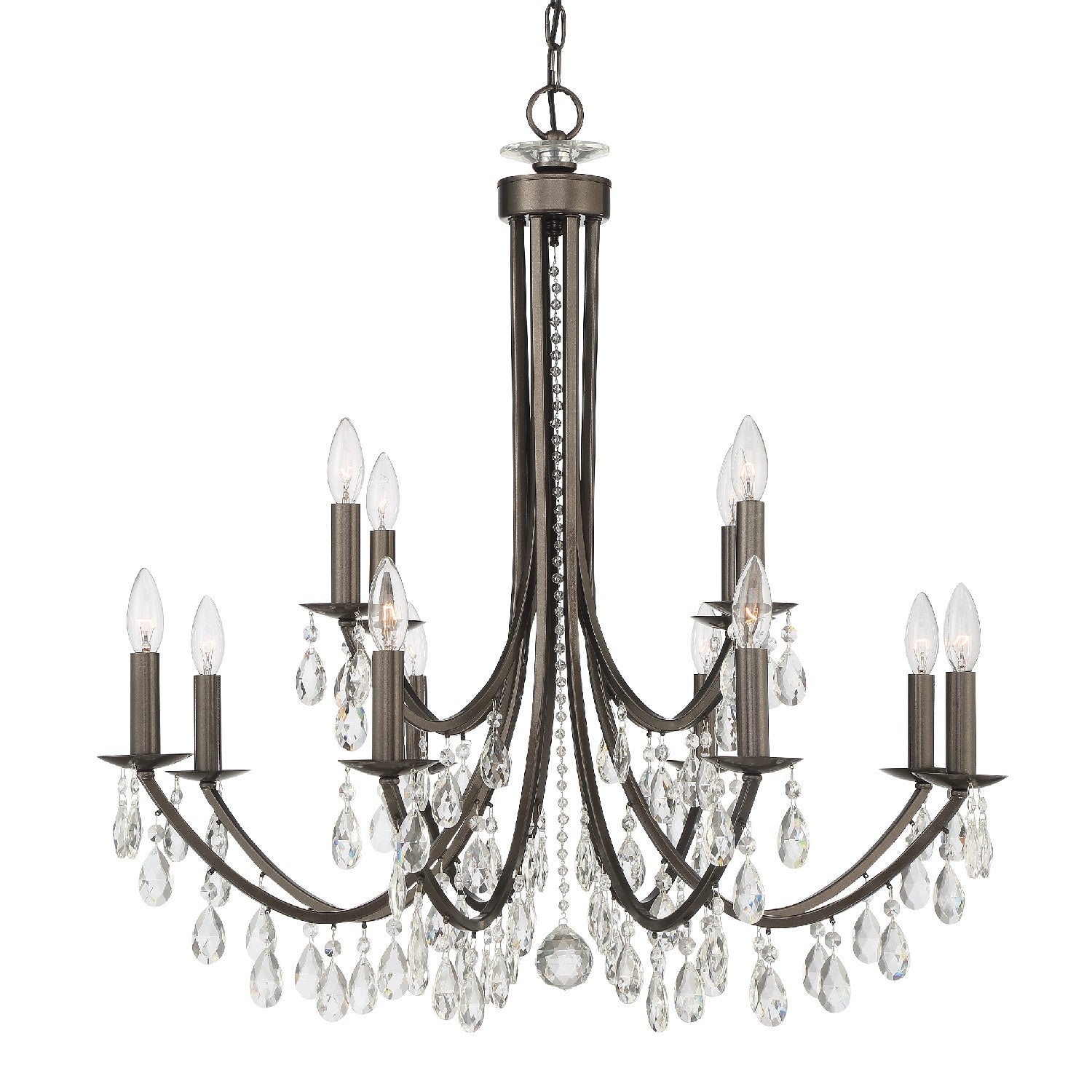 Crystorama - 8829-VZ-CL-MWP - 12 Light Chandelier - Bridgehampton - Vibrant Bronze