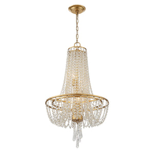 Crystorama - ARC-1907-GA-CL-MWP - Four Light Chandelier - Arcadia - Antique Gold