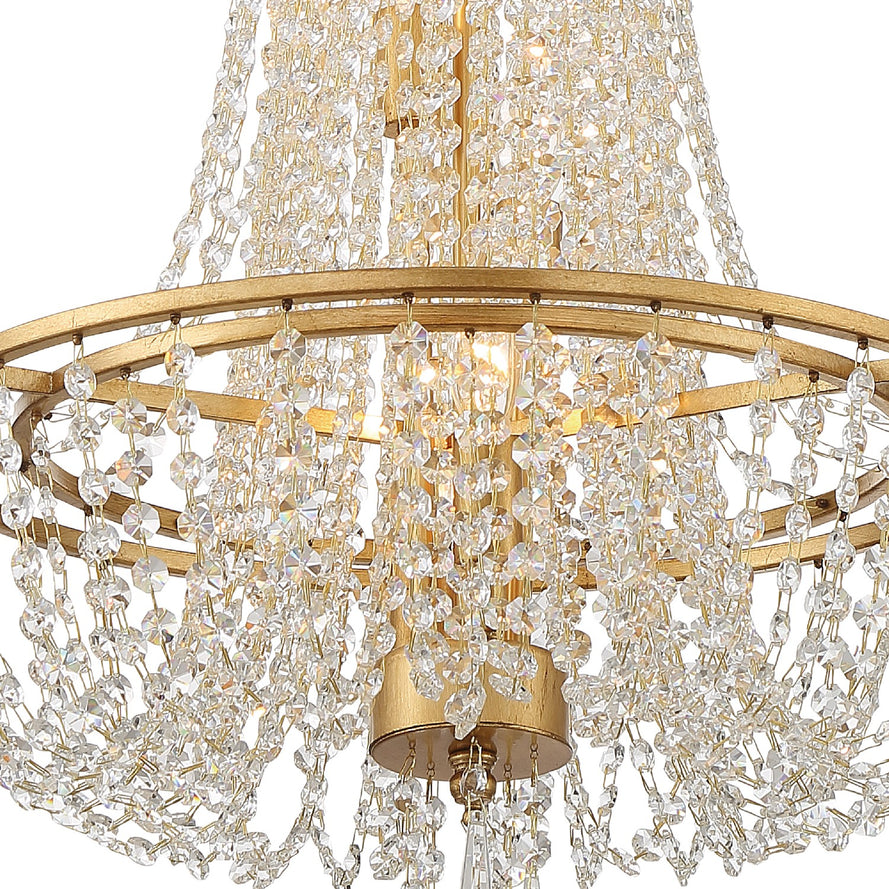 Crystorama - ARC-1907-GA-CL-MWP - Four Light Chandelier - Arcadia - Antique Gold