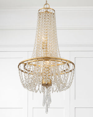 Crystorama - ARC-1907-GA-CL-MWP - Four Light Chandelier - Arcadia - Antique Gold