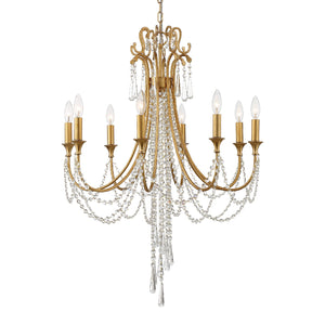 Crystorama - ARC-1908-GA-CL-MWP - Eight Light Chandelier - Arcadia - Antique Gold