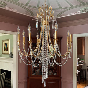 Crystorama - ARC-1909-GA-CL-MWP - 12 Light Chandelier - Arcadia - Antique Gold