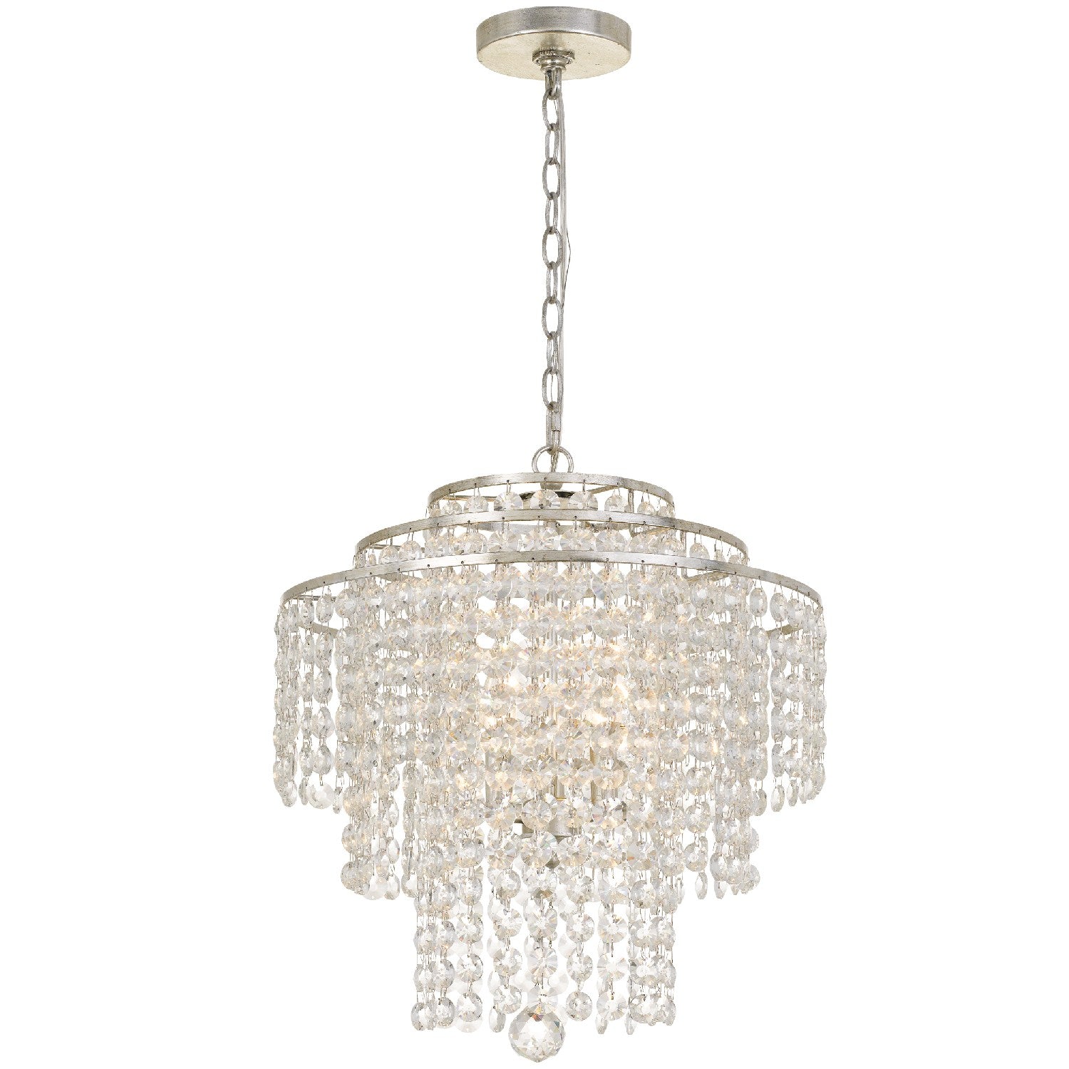 Crystorama - ARI-304-SA-CL-MWP - Four Light Chandelier - Arielle - Antique Silver