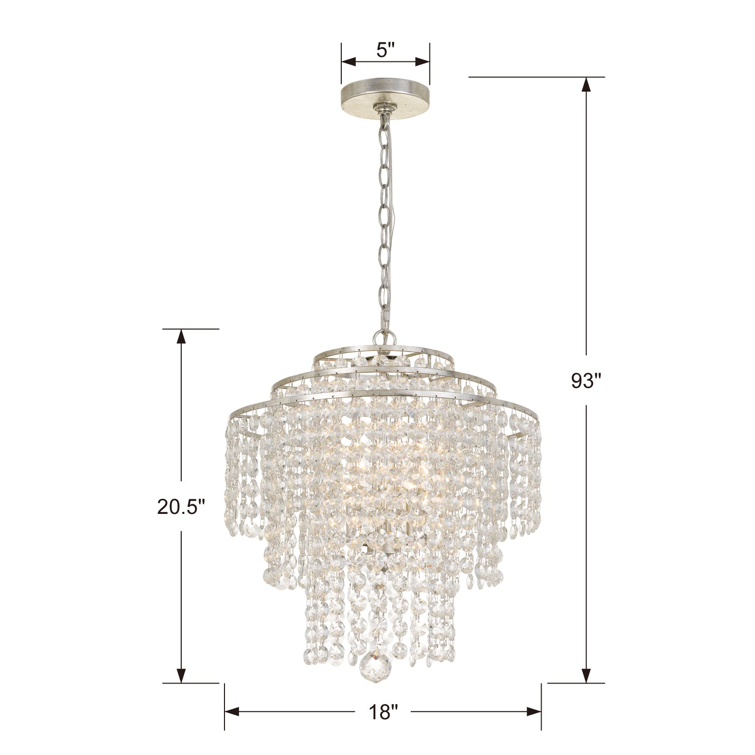 Crystorama - ARI-304-SA-CL-MWP - Four Light Chandelier - Arielle - Antique Silver