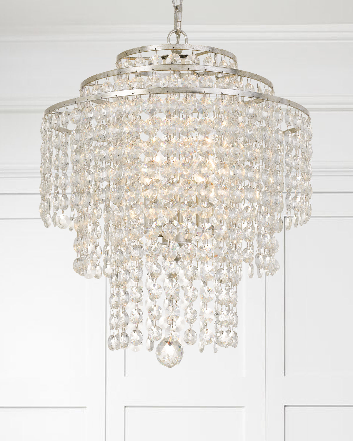 Crystorama - ARI-304-SA-CL-MWP - Four Light Chandelier - Arielle - Antique Silver