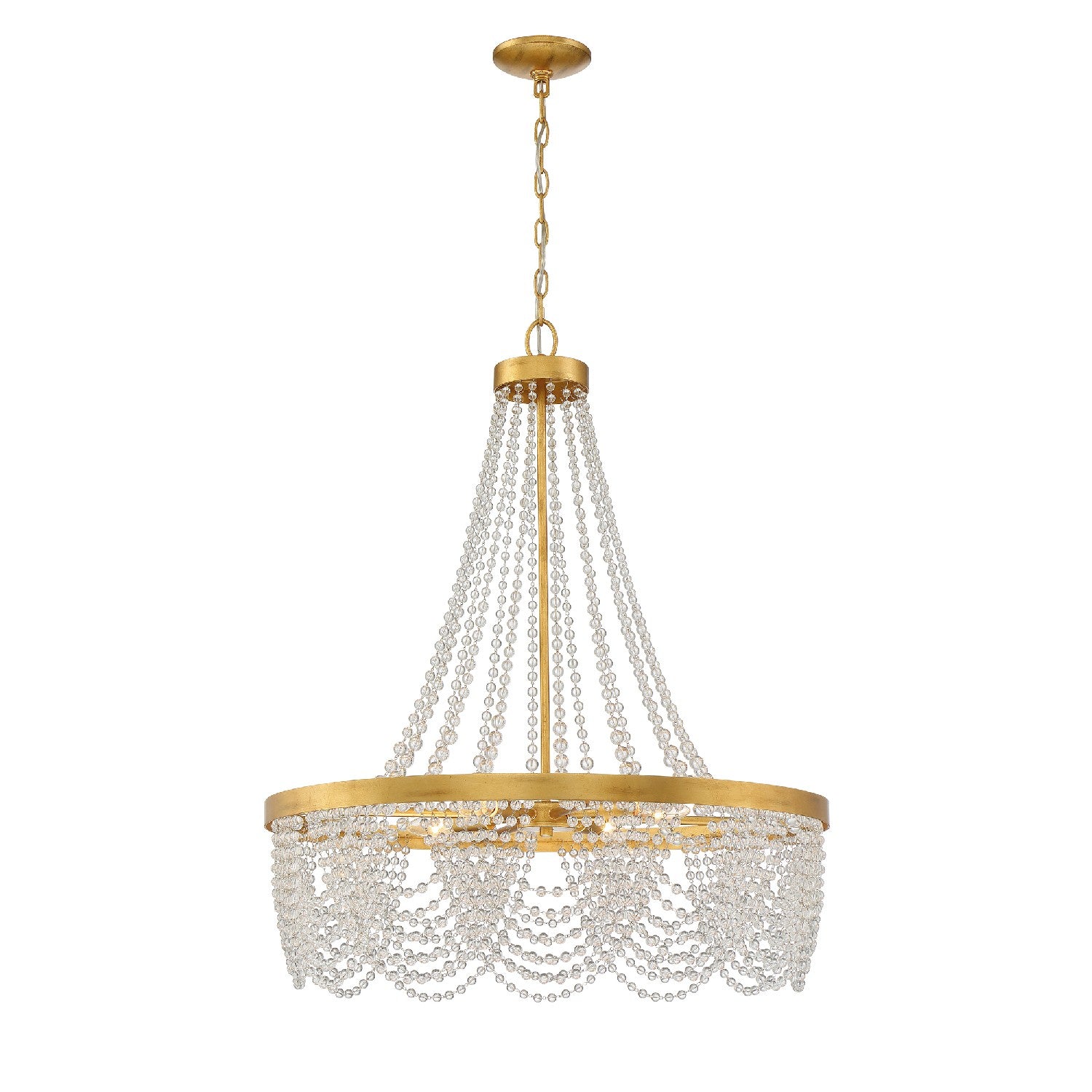 Crystorama - FIO-A9104-GA-CL - Four Light Chandelier - Fiona - Antique Gold