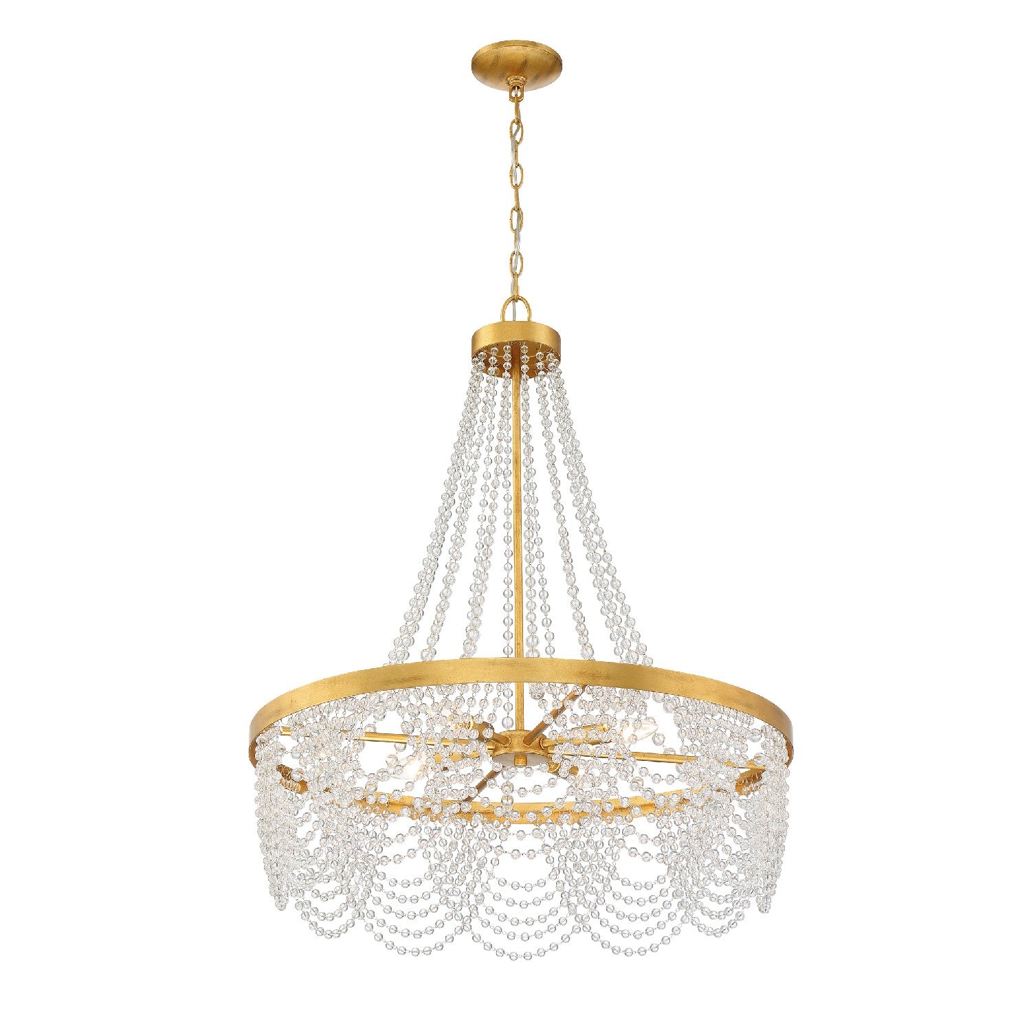 Crystorama - FIO-A9104-GA-CL - Four Light Chandelier - Fiona - Antique Gold