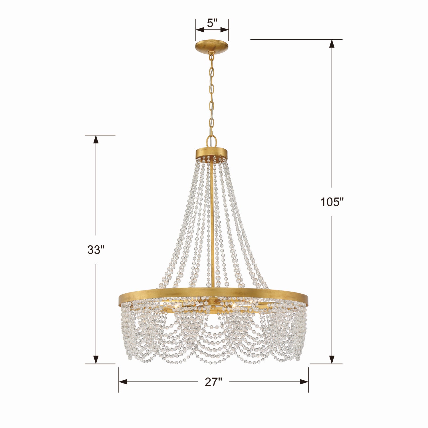 Crystorama - FIO-A9104-GA-CL - Four Light Chandelier - Fiona - Antique Gold