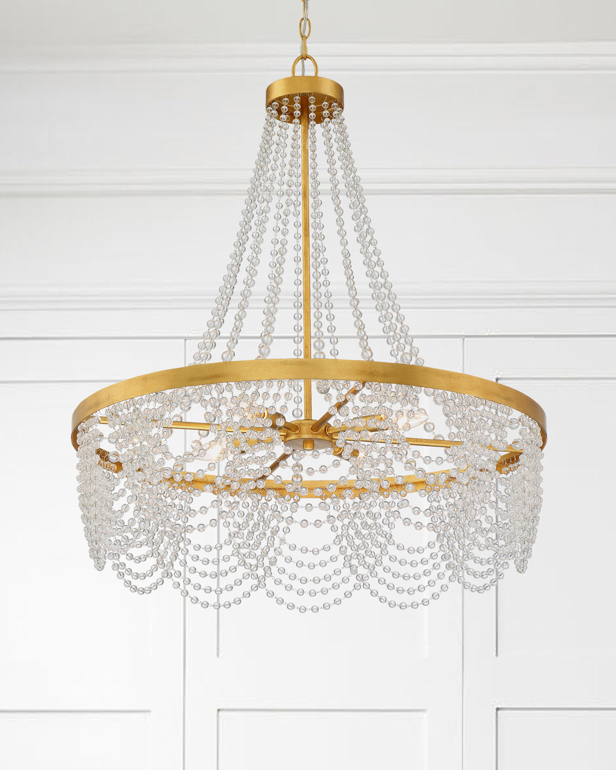 Crystorama - FIO-A9104-GA-CL - Four Light Chandelier - Fiona - Antique Gold