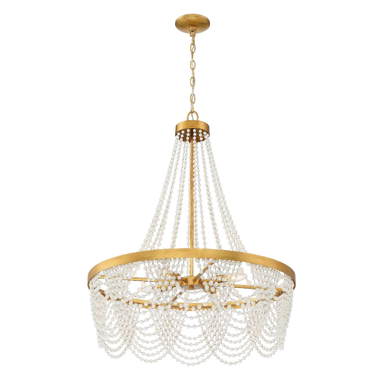 Crystorama - FIO-A9104-GA-WH - Four Light Chandelier - Fiona - Antique Gold