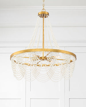 Crystorama - FIO-A9104-GA-WH - Four Light Chandelier - Fiona - Antique Gold