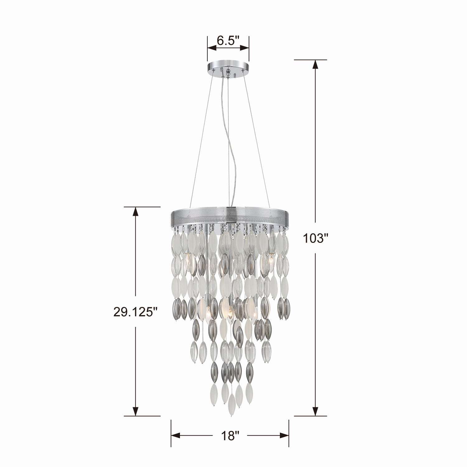 Crystorama - HUD-A2216-CH - Six Light Chandelier - Hudson - Polished Chrome