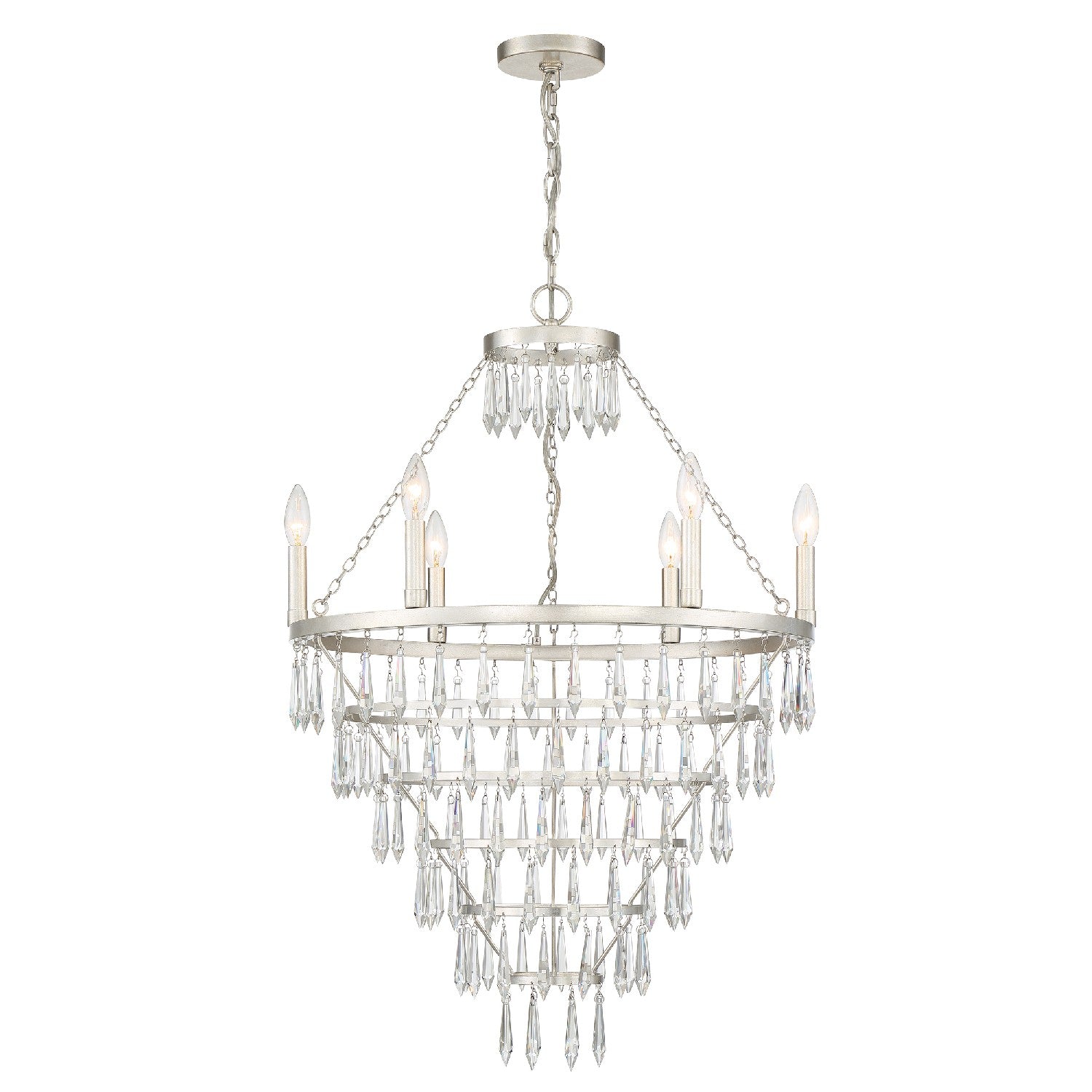 Crystorama - LUC-A9066-SA - Six Light Chandelier - Lucille - Antique Silver