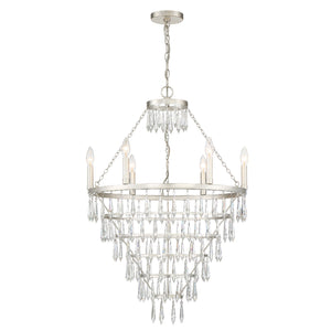 Crystorama - LUC-A9066-SA - Six Light Chandelier - Lucille - Antique Silver