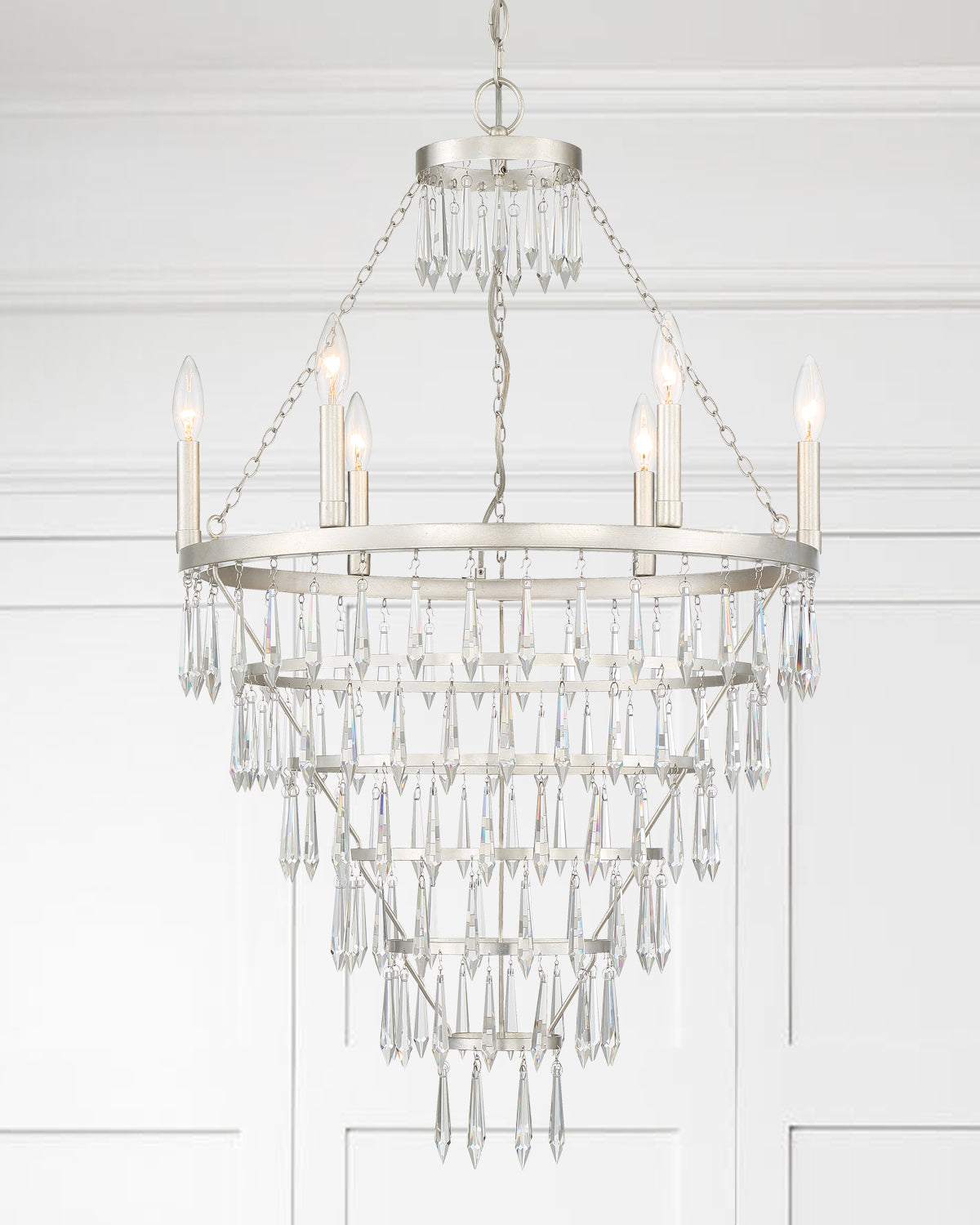 Crystorama - LUC-A9066-SA - Six Light Chandelier - Lucille - Antique Silver