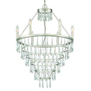 Crystorama - LUC-A9066-SA - Six Light Chandelier - Lucille - Antique Silver