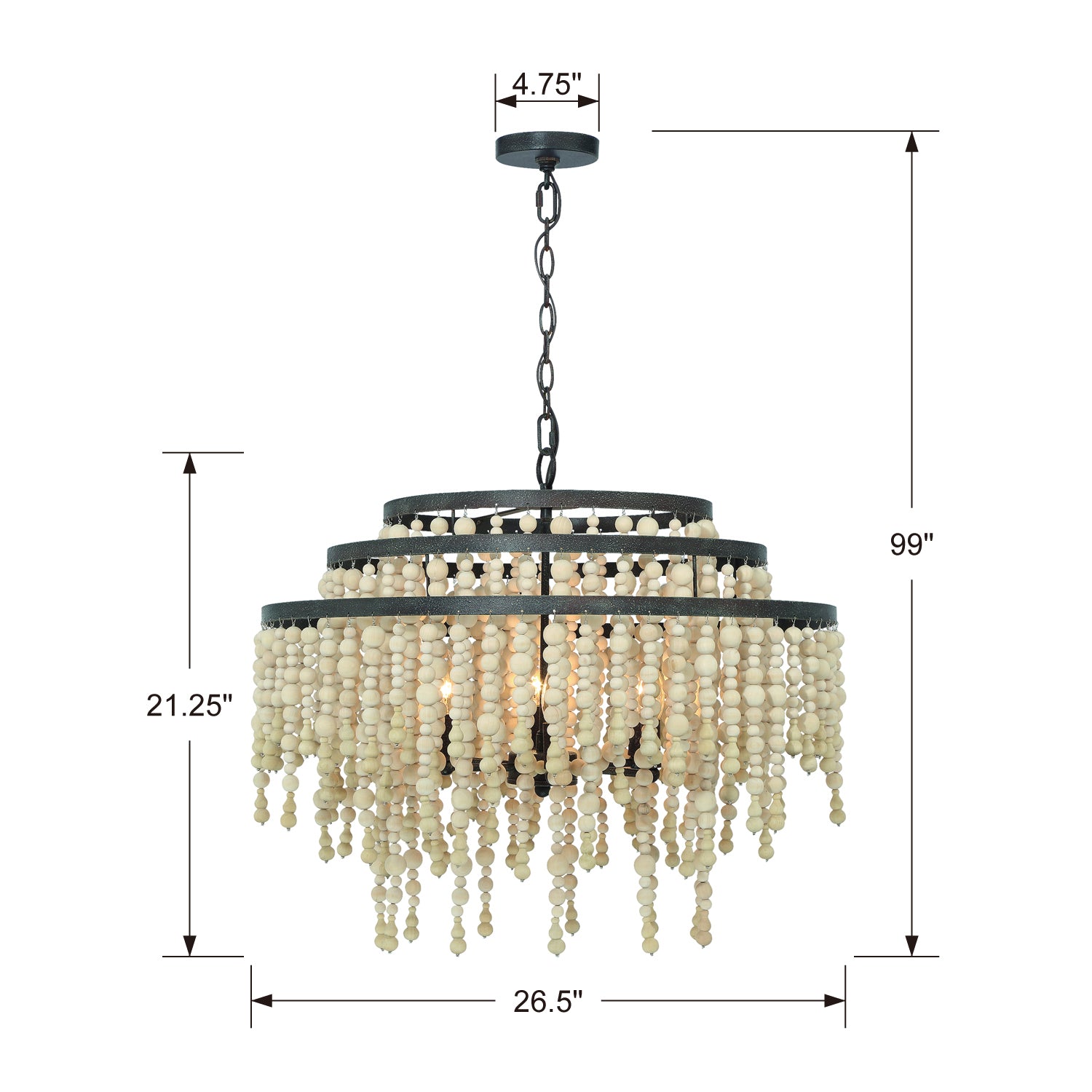 Crystorama - POP-A5076-FB - Six Light Chandelier - Poppy - Forged Bronze