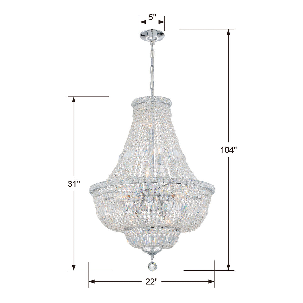 Crystorama - ROS-A1009-CH-CL-MWP - Nine Light Chandelier - Roslyn - Polished Chrome