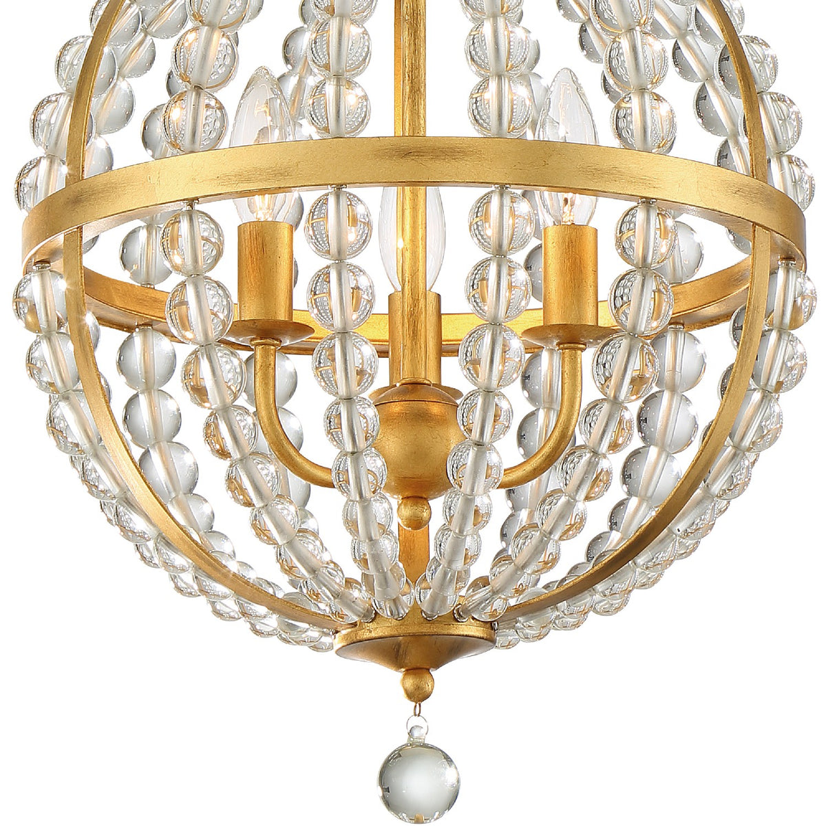 Crystorama - ROX-A9003-GA - Three Light Chandelier - Roxy - Antique Gold