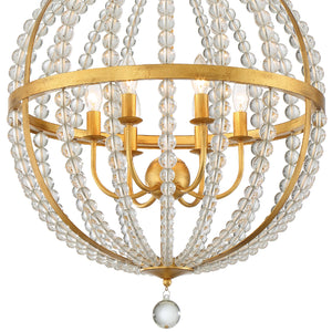 Crystorama - ROX-A9006-GA - Six Light Chandelier - Roxy - Antique Gold