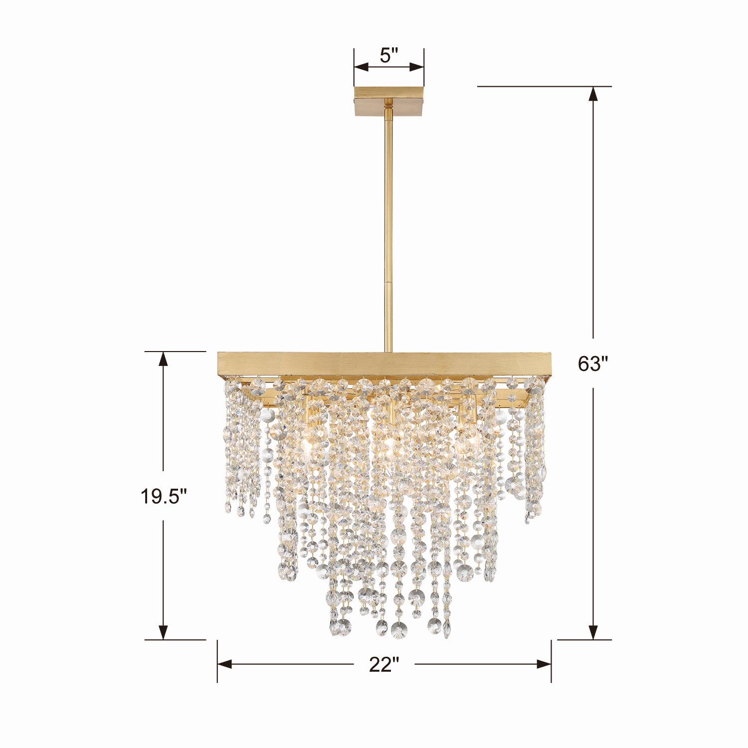 Crystorama - WIN-618-GA-CL-MWP - Eight Light Chandelier - Winham - Antique Gold