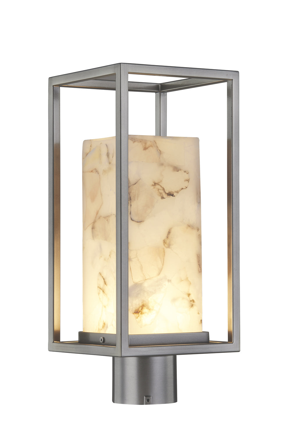 Justice Designs - ALR-7513W-NCKL - LED Post Mount - Alabaster Rocks - Brushed Nickel