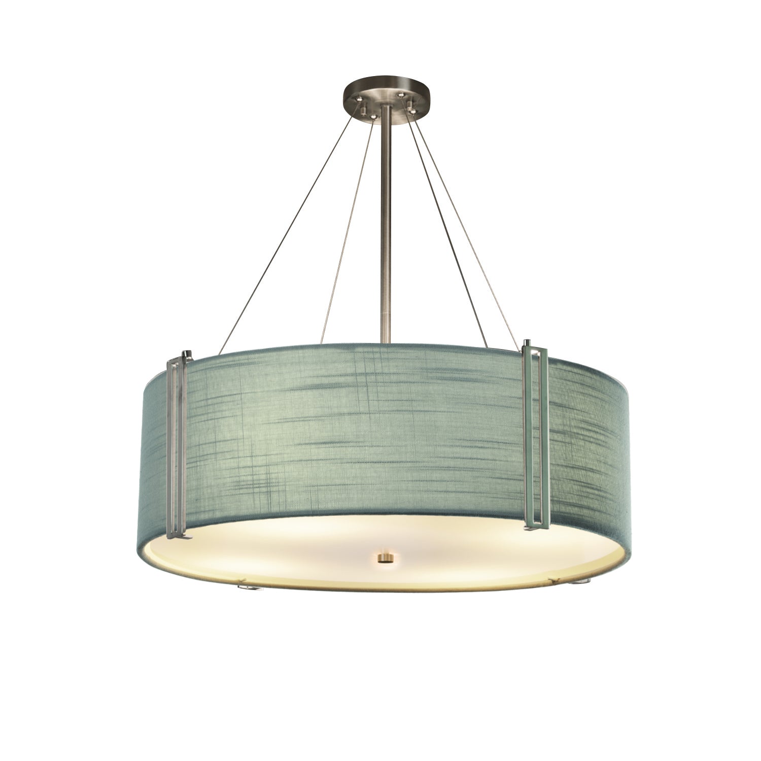 Justice Designs - FAB-9517-GRAY-NCKL - Eight Light Pendant - Textile - Brushed Nickel