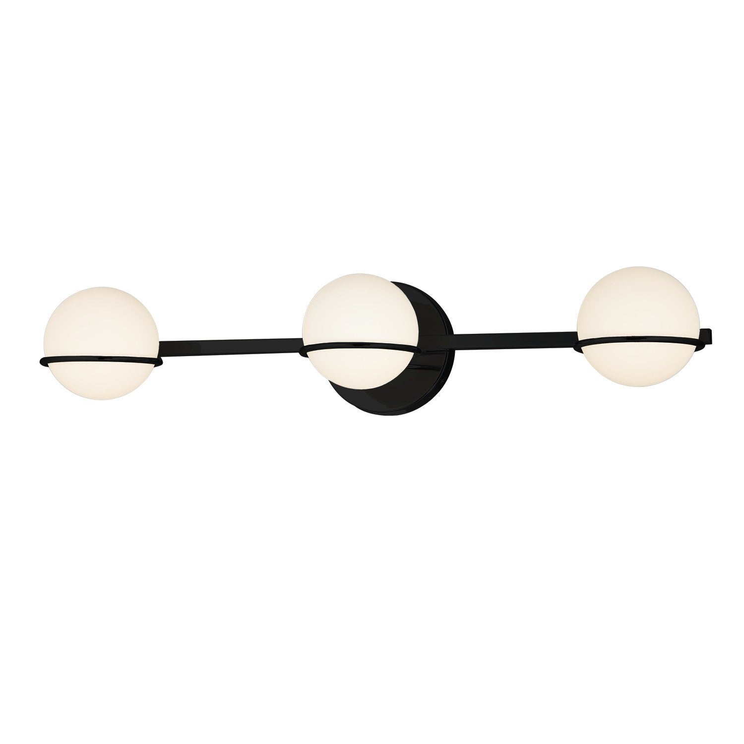 Justice Designs - FSN-4163-OPAL-MBLK - Three Light Bath Bar - Fusion - Matte Black