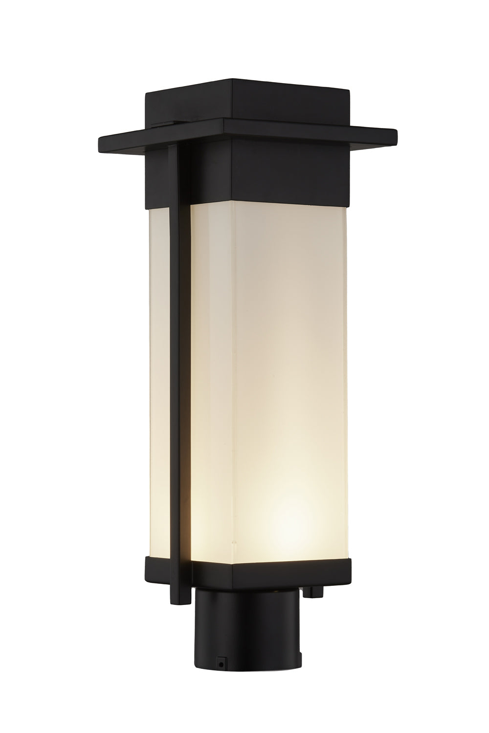 Justice Designs - FSN-7542W-OPAL-MBLK - LED Post Mount - Fusion - Matte Black