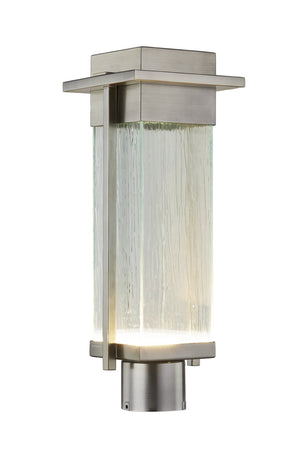 Justice Designs - FSN-7542W-RAIN-NCKL - LED Post Mount - Fusion - Brushed Nickel