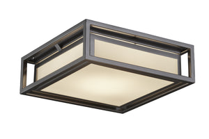 Justice Designs - FSN-7629W-OPAL-NCKL - LED Outdoor Flush Mount - Fusion - Brushed Nickel