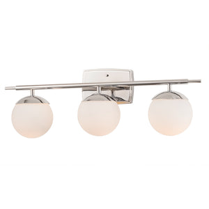 Justice Designs - FSN-8963-OPAL-CROM - Three Light Bath Bar - Fusion - Polished Chrome