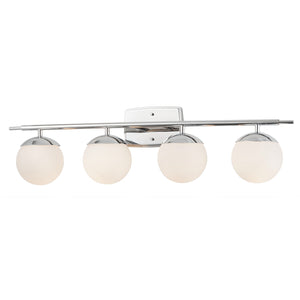 Justice Designs - FSN-8964-OPAL-CROM - Four Light Bath Bar - Fusion - Polished Chrome