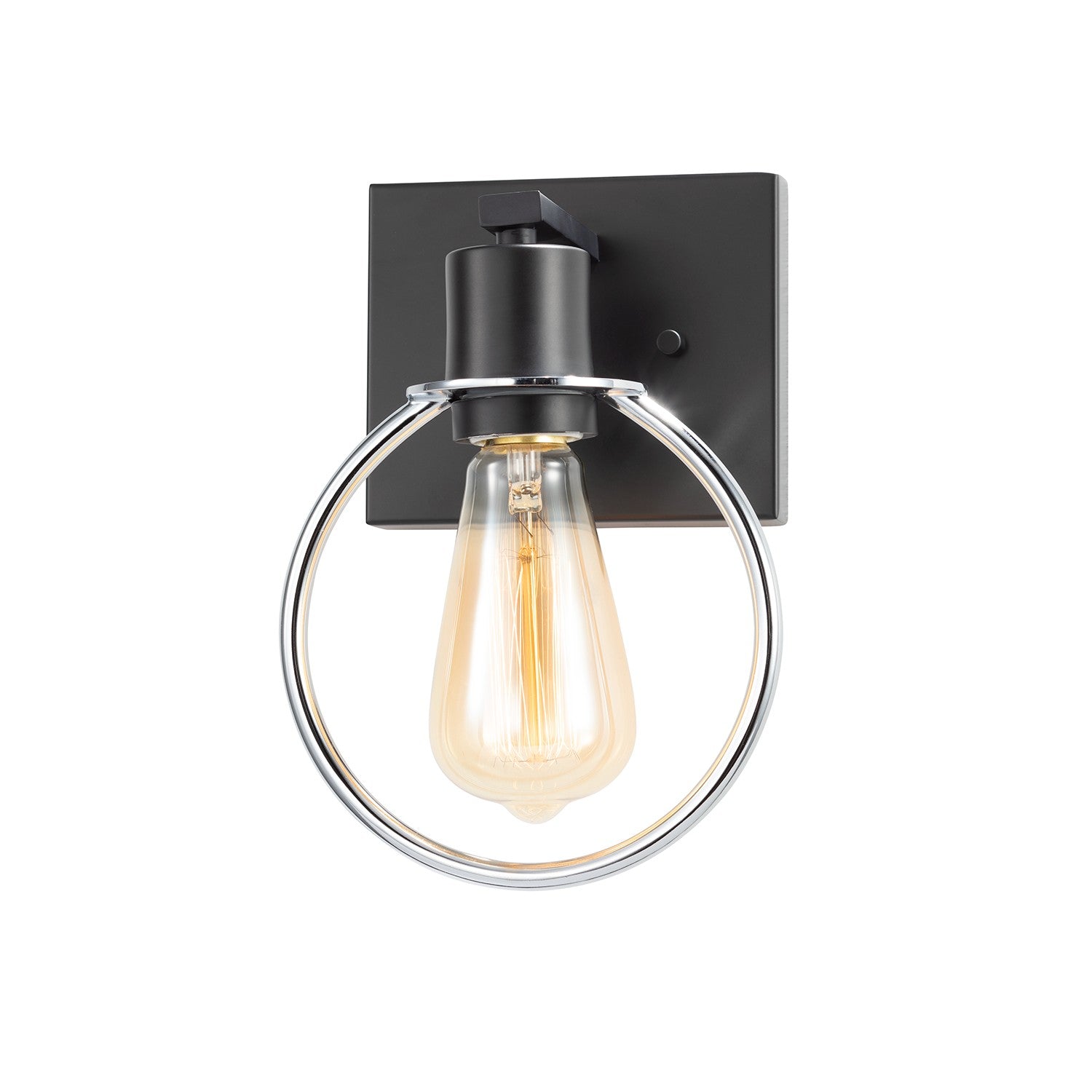 Justice Designs - NSH-8901-CRMB - One Light Wall Sconce - Volta - Matte Black w/ Chrome Ring