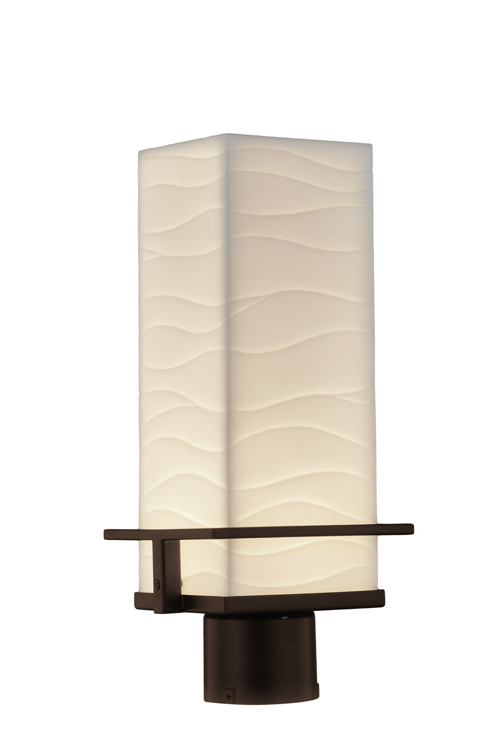 Justice Designs - PNA-7573W-WAVE-DBRZ - LED Post Mount - Porcelina - Dark Bronze