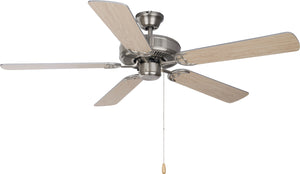 Maxim - 89905SNSM - 52"Ceiling Fan - Basic-Max - Satin Nickel / Silver / Maple